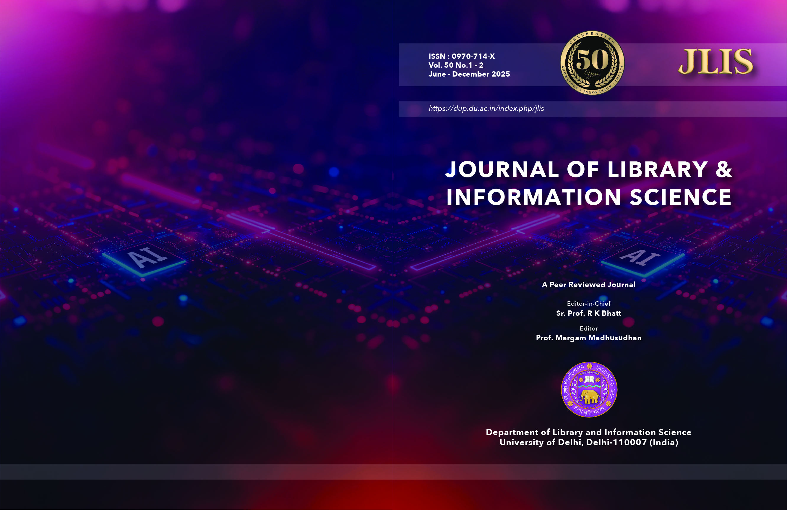 					View Vol. 50 No. 1-2 (2025): Journal of Library and Information Science
				